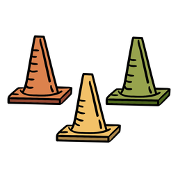 Leichtathletikkegel Ausrüstung Hand gezeichnet PNG-Design