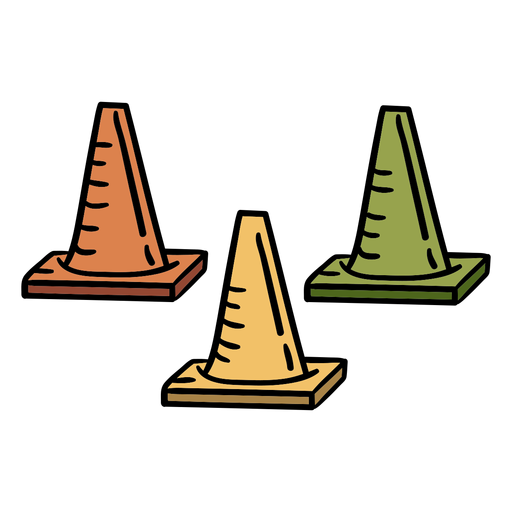Athletics cones equipment hand drawn Transparent PNG & SVG vector file