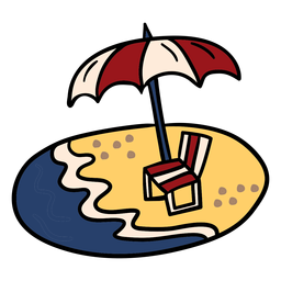 Cadeira de praia com dossel desenhada à mão Desenho PNG