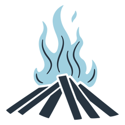 Blaue Gekritzelfeuerfeuerillustration PNG-Design