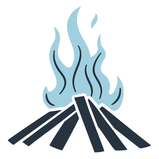 Blaue Gekritzelfeuerfeuerillustration PNG-Design