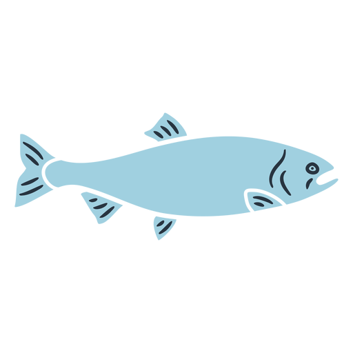 Blue doodle fish illustration