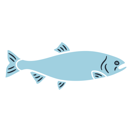 Ilustração de peixe azul doodle Desenho PNG