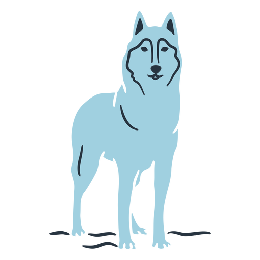 Ilustração de lobo azul doodle Desenho PNG