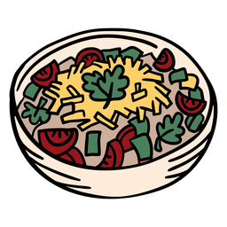 Colorful salad cartoon - Transparent PNG & SVG vector file