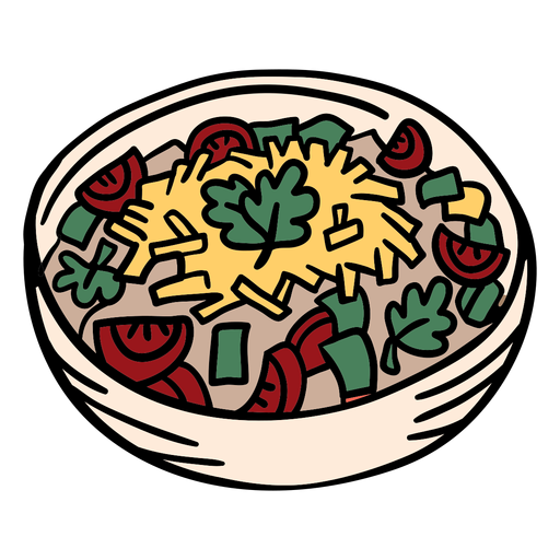 Bulgarien Shopska Salat Hand gezeichnet PNG-Design