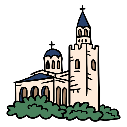 Dibujado a mano iglesia catedral Diseño PNG