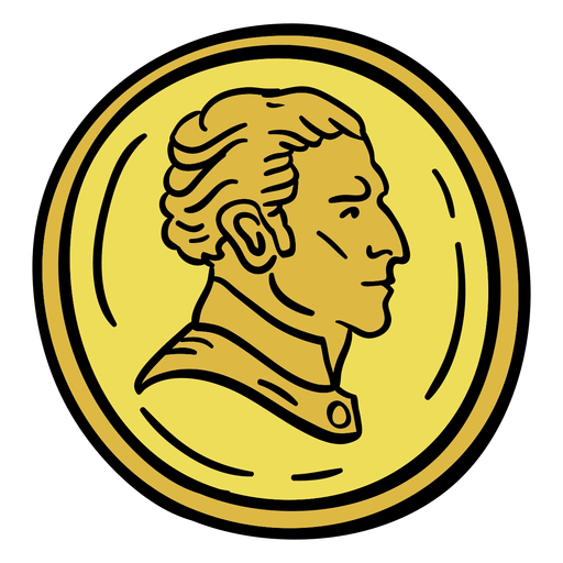 Moneda uruguay dibujada a mano Diseño PNG