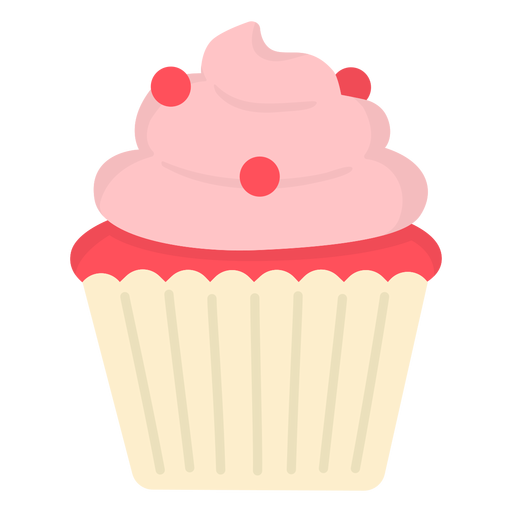 Cupcake candy swirl topping flat PNG Design