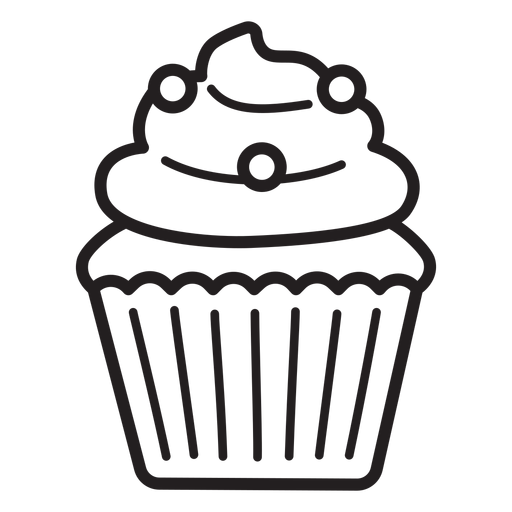 Cupcake candy swirl topping stroke PNG Design