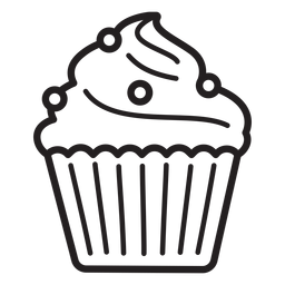 Cupcake Candy Swirl Topping Large Stroke PNG & SVG Design For T-Shirts