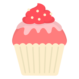 Cupcake glaseado caramelo remolino relleno plano Diseño PNG