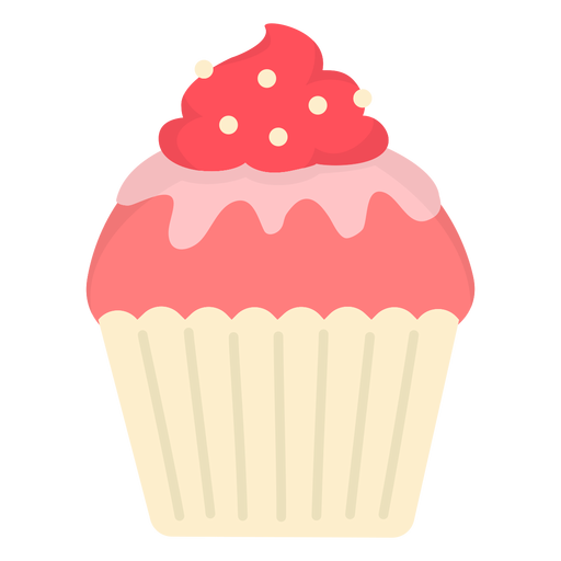 Cupcake glaze candy swirl topping flat PNG Design
