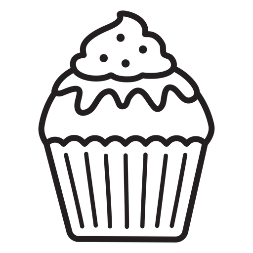 Cupcake glaseado caramelo remolino topping trazo Diseño PNG