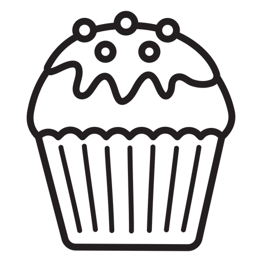 Traço de cobertura de doces com cobertura de cupcake Desenho PNG