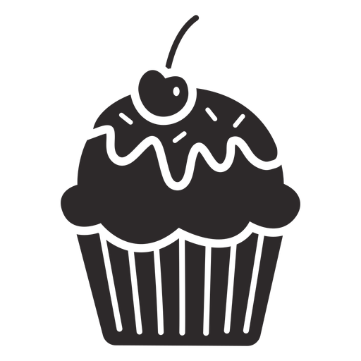 Cupcake Glasur Kirsche Belag PNG-Design