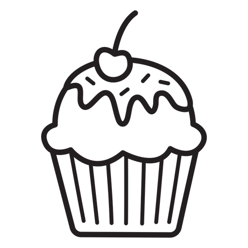 Download Cupcake glaze cherry topping stroke - Transparent PNG ...