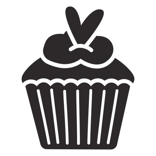 Cupcake heart shaped topping PNG Design