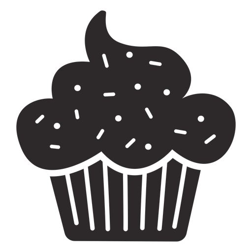 Cupcake granulado com cobertura preta Desenho PNG