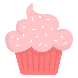 Cupcake rocía con cobertura plana Diseño PNG