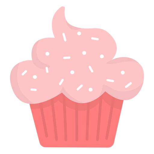 Cupcake sprinkles topping flat PNG Design