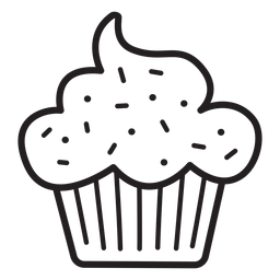 Cupcake granulado com traço de cobertura Desenho PNG