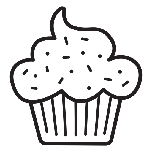 Cupcake sprinkles topping stroke PNG Design