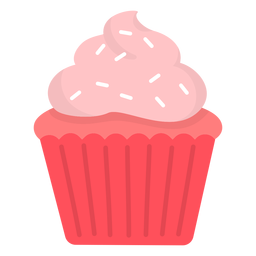 Cupcake granulado com cobertura plana Desenho PNG