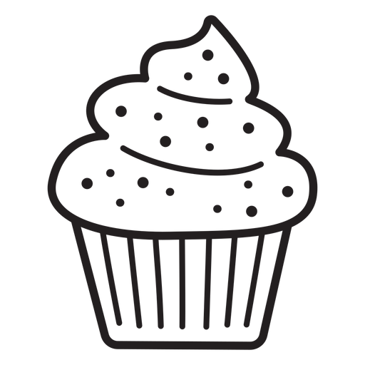 Cupcake espolvorea remolino coronando trazo grande Diseño PNG