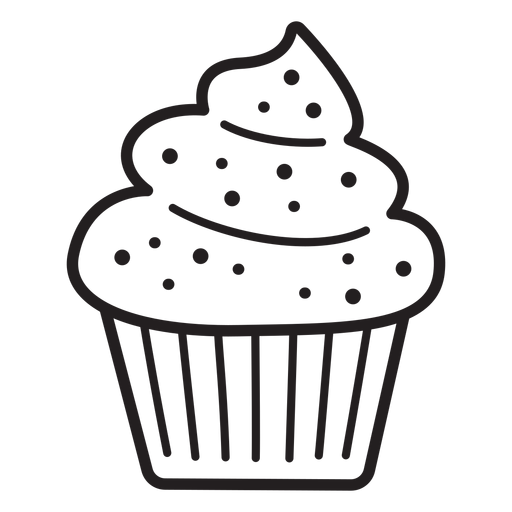Cupcake granulado com redemoinho cobrindo o grande traço Desenho PNG