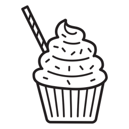 Cupcake sprinkles remolino topping golpe de paja Diseño PNG