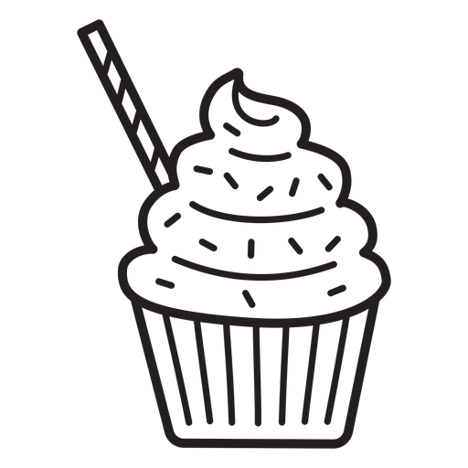 Cupcake sprinkles swirl topping straw stroke - Transparent PNG & SVG ...