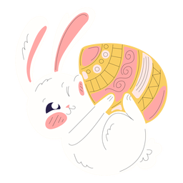 Lindo conejo de pascua ilustración juguetona Diseño PNG