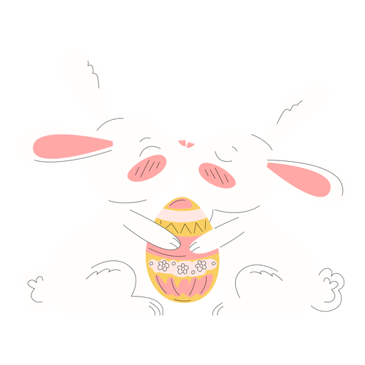 Niedliche Kaninchen Ostern ziehen Illustration PNG-Design