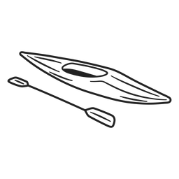 Doodle kayak barco trazo Diseño PNG
