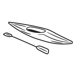 Doodle kayak boat stroke PNG Design Transparent PNG