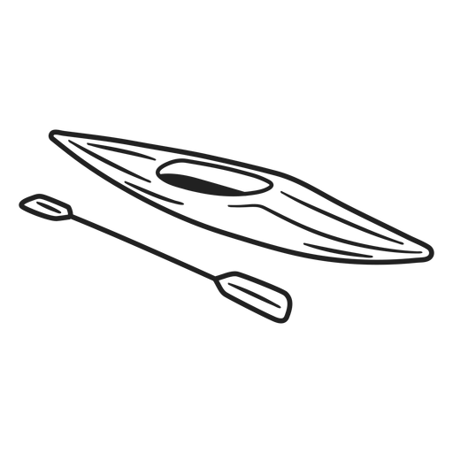 Doodle kayak barco trazo Diseño PNG