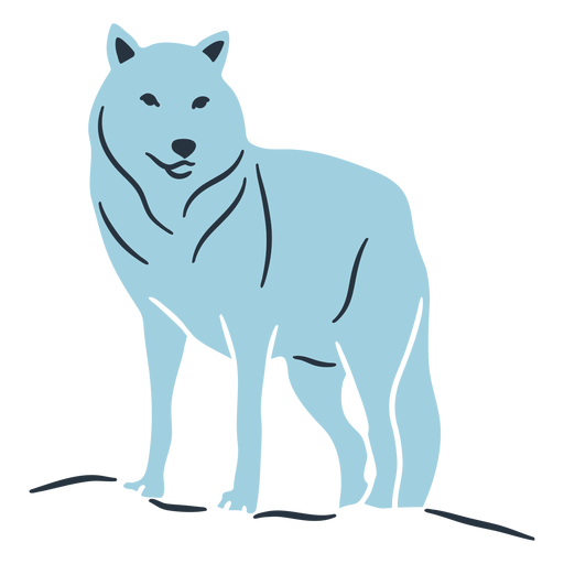 Ilustración de lobo Doodle Diseño PNG