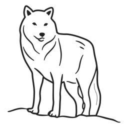 Doodle de trazo de lobo Diseño PNG
