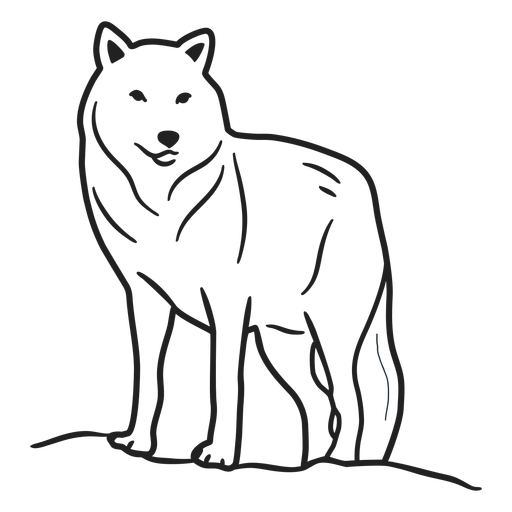 Doodle de trazo de lobo Diseño PNG