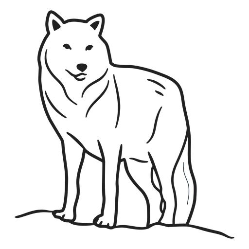 Doodle wolf stroke PNG Design