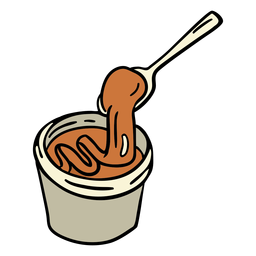 Dulce de leche dibujado a mano Diseño PNG