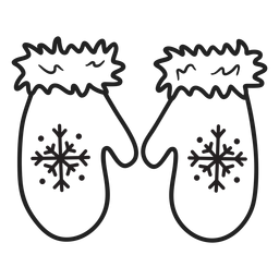 Trazo de guantes de doodle esquimal Diseño PNG