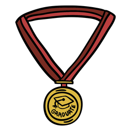 Graduation medal hand drawn PNG Design
