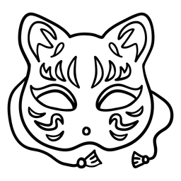 Trazo de máscara de gato de Japón Diseño PNG