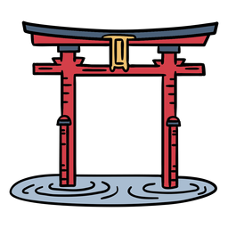 Japan gate troii desenhada à mão Desenho PNG