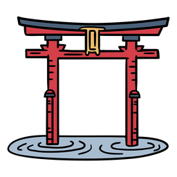Japan gate troii hand drawn PNG Design