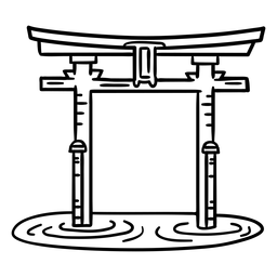 Trazo de troii de la puerta de Japón Diseño PNG