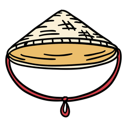 Sombrero de jingasa de japón dibujado a mano Diseño PNG