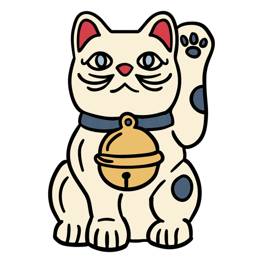 Boneca do gato maneki neko do Jap?o desenhada ? m?o Desenho PNG